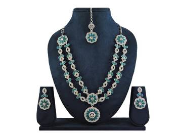 Turquoise designer function wear ad necklace set 1