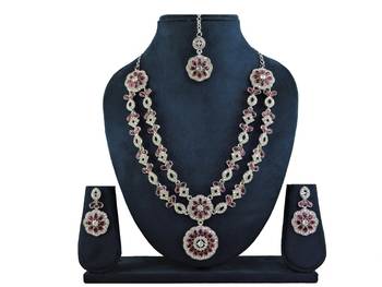 Purple designer function wear ad necklace set 1