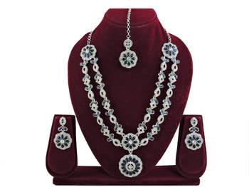 Blue designer function wear ad necklace set 1
