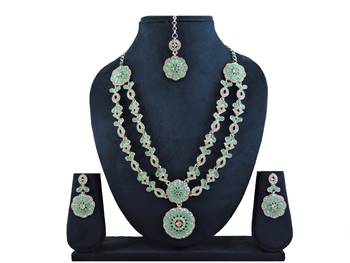 Turquoise designer function wear ad necklace set 1