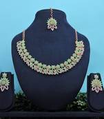 Green designer function wear ad necklace set