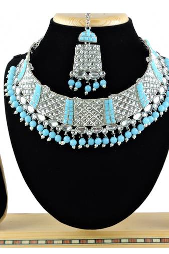 Turquoise designer function wear ad necklace set