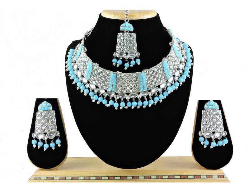 Turquoise designer function wear ad necklace set