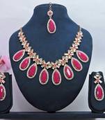 Red designer function wear ad necklace set