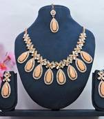 Orange designer function wear ad necklace set