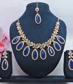 Blue designer function wear ad necklace set