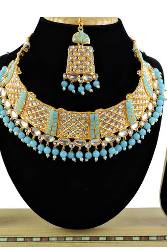 Turquoise designer function wear ad necklace set