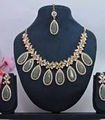 Grey designer function wear ad necklace set