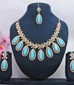 Turquoise designer function wear ad necklace set
