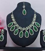 Green designer function wear ad necklace set