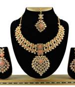Orange designer function wear ad necklace set