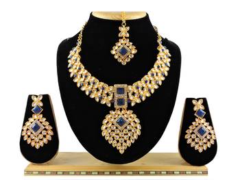Blue designer function wear ad necklace set 1