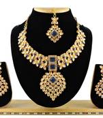 Blue designer function wear ad necklace set