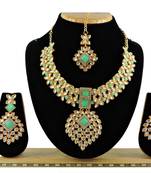 Green designer function wear ad necklace set