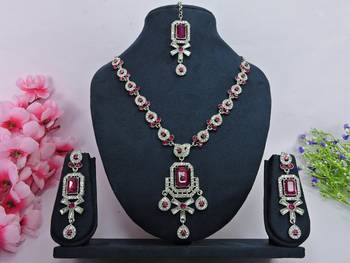 Multicolor designer function wear ad necklace set 1