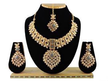 Grey designer function wear ad necklace set 1