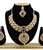 Blue designer function wear ad necklace set