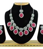 Red designer function wear ad necklace set