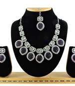Purple designer function wear ad necklace set