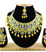 Yellow designer function wear ad necklace set