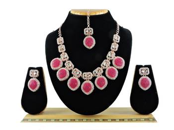 Red designer function wear ad necklace set 1