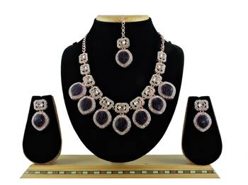 Purple designer function wear ad necklace set 1
