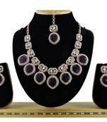 Purple designer function wear ad necklace set