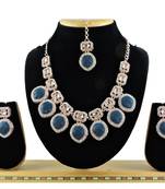 Blue designer function wear ad necklace set