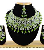 Green designer function wear ad necklace set