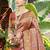 multi color silk blend woven work saree