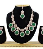 Green designer function wear ad necklace set