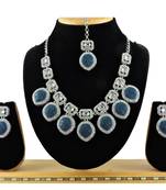 Blue designer function wear ad necklace set