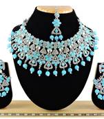Turquoise designer function wear ad necklace set