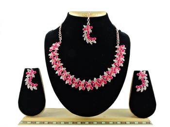 Red designer function wear ad necklace set 1