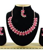 Red designer function wear ad necklace set