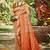 orange silk blend woven work saree