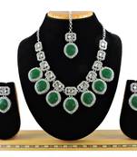Green designer function wear ad necklace set