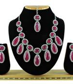 Red designer function wear ad necklace set
