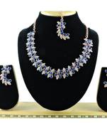 Blue designer function wear ad necklace set