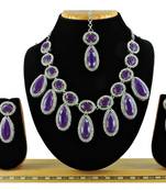 Purple designer function wear ad necklace set