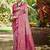 dark pink silk blend woven work saree