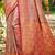 pink silk blend woven work saree