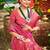dark pink silk blend woven work saree