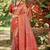 red silk blend woven work saree