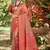 red silk blend woven work saree
