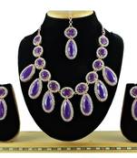Purple designer function wear ad necklace set