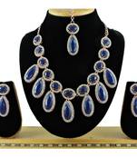 Blue designer function wear ad necklace set