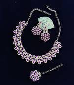 Purple designer function wear ad necklace set