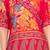 Rani pink floral printed silk short kurti with flared palazzo