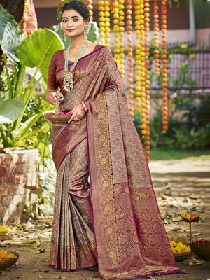 grey silk blend woven work saree 1